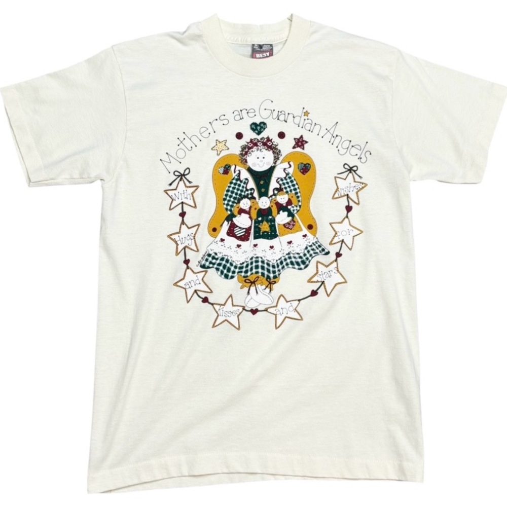 VTG Fruit of the Loom Mother’s Are Guardian Angels Graphic Single Stitch Tee M